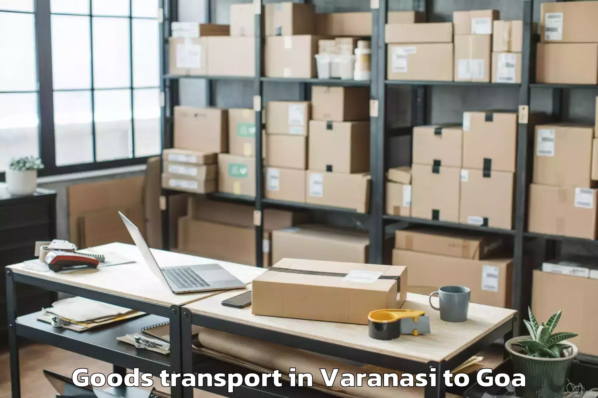 Book Varanasi to Chandor Goods Transport Online